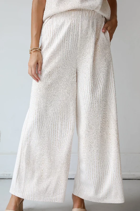 Vintage-Inspired Women's Apparel FINAL SALE - Aesthetic Aura Ivory Crochet Knit Pants