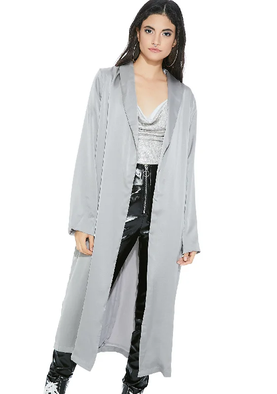 Women's Plus-Size Garments Silver Lining Trench Coat