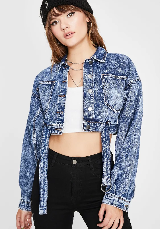 Women's Travel Outfit Set Atomic Kewl Klub Denim Jacket