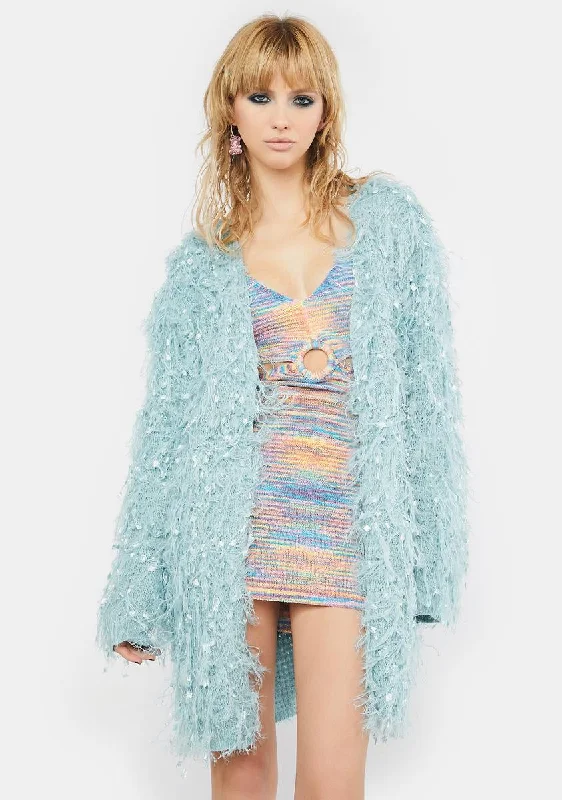 Women's Evening Garments Sky Know Better Fuzzy Cardigan