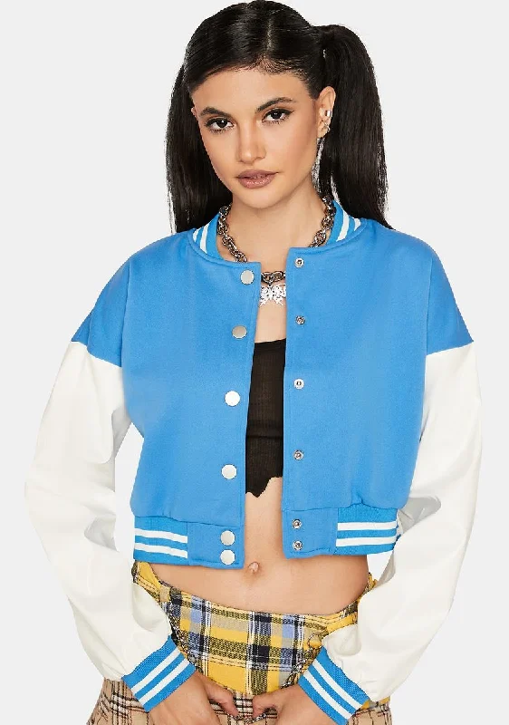 Women's Work Outfit For The Office Sky Give Me Meaning Letter Jacket