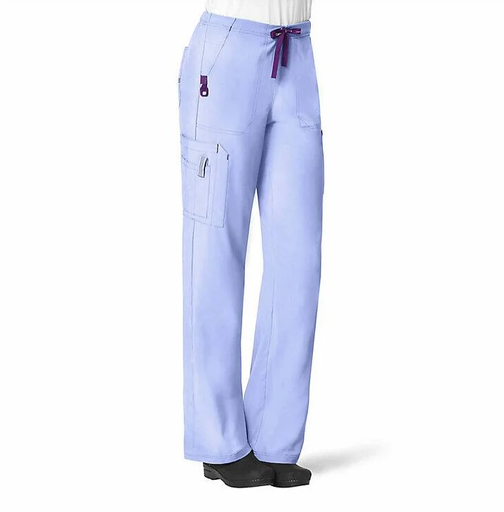 Comfortable Women's Attire Carhartt Women's Force® Cross-Flex Utility Boot Cut Cargo Scrub Pant_Ceil Blue