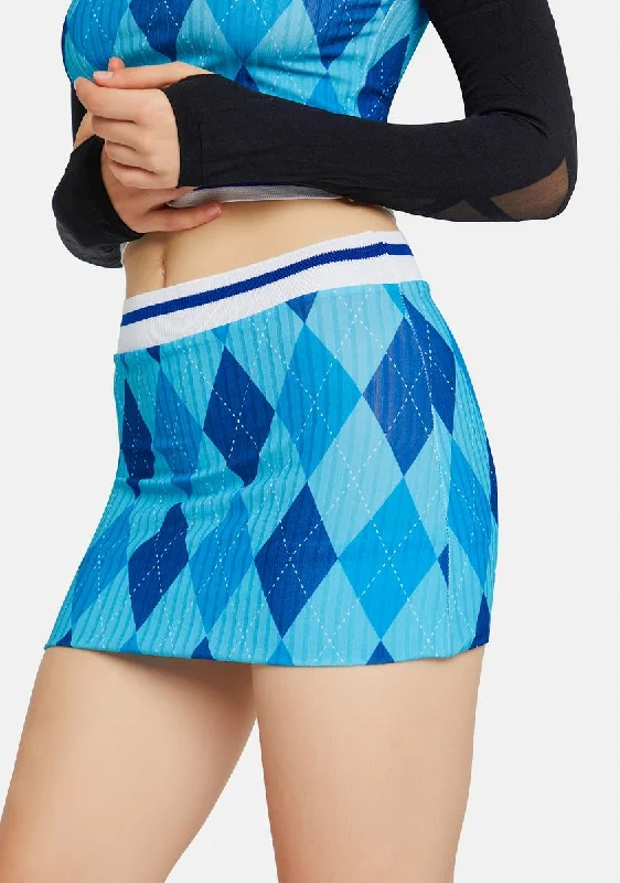 Women's Clothes And Apparel Argyle Rib Mini Skirt