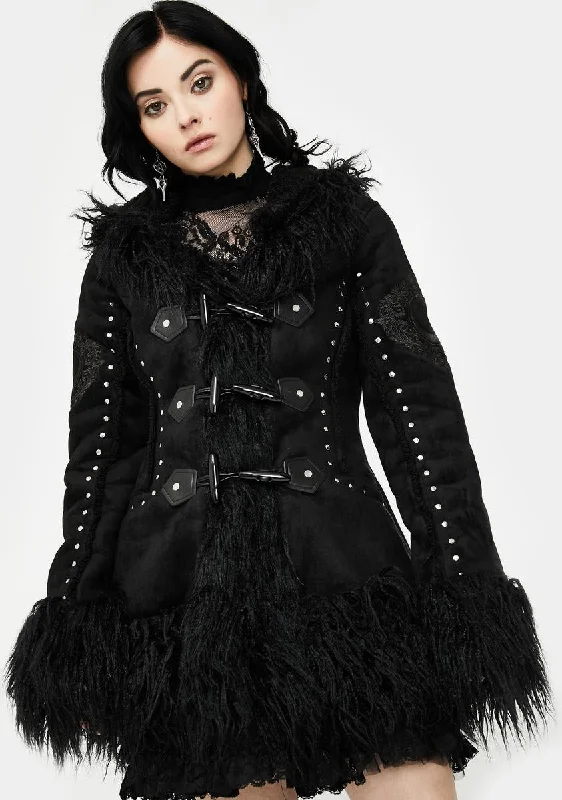 Elegant Women's Evening Garments Salem City Shearling Coat