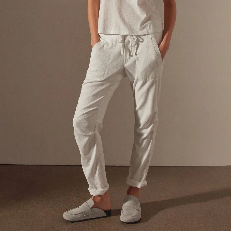 Vintage-Inspired Women's Apparel Soft Drape Pant - White