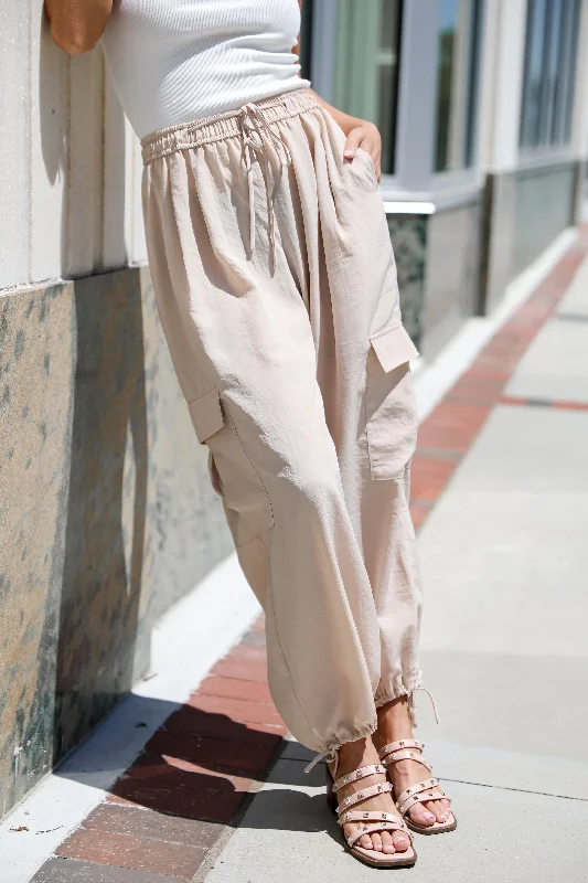 Casual Outfit For Women FINAL SALE - Poised Cool Taupe Cargo Pants