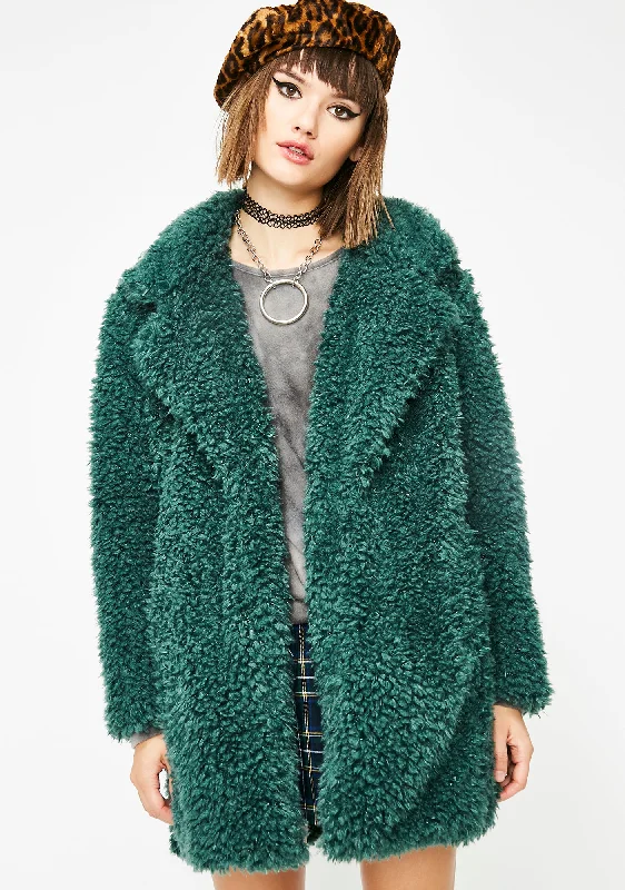 Women's Outerwear Clothing Forest Wanderer Fuzzy Coat