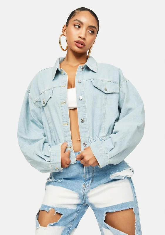 Formal Clothing For Women Total Icon Crop Denim Jacket