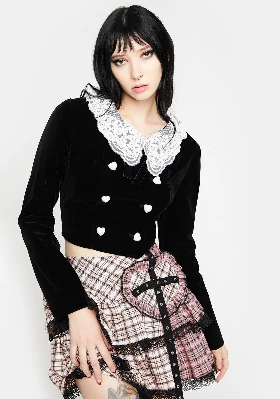 Women's Holiday Clothes Retro Academy Doll Collar Jacket