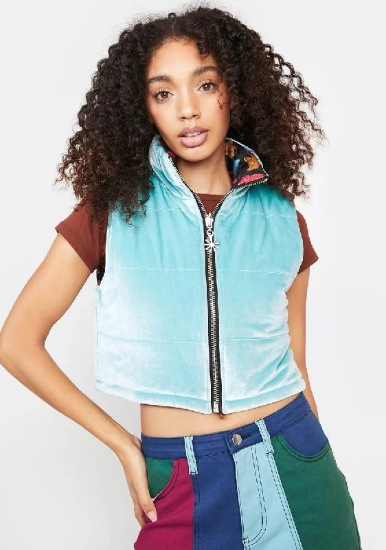 Women's Clothes And Apparel Cozy Double Stuffed Reversible Vest