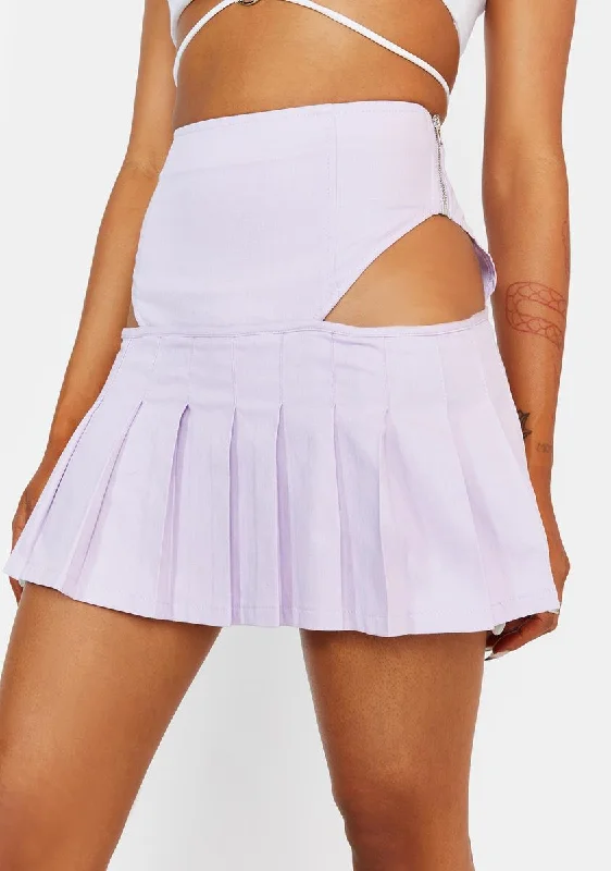 Women's Holiday Outfit Lilac Heartbreaker In Town Pleated Skirt