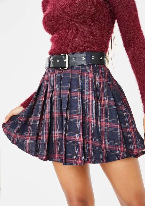 Women's Stylish Vacation Attire Private School Rebel Plaid Skirt