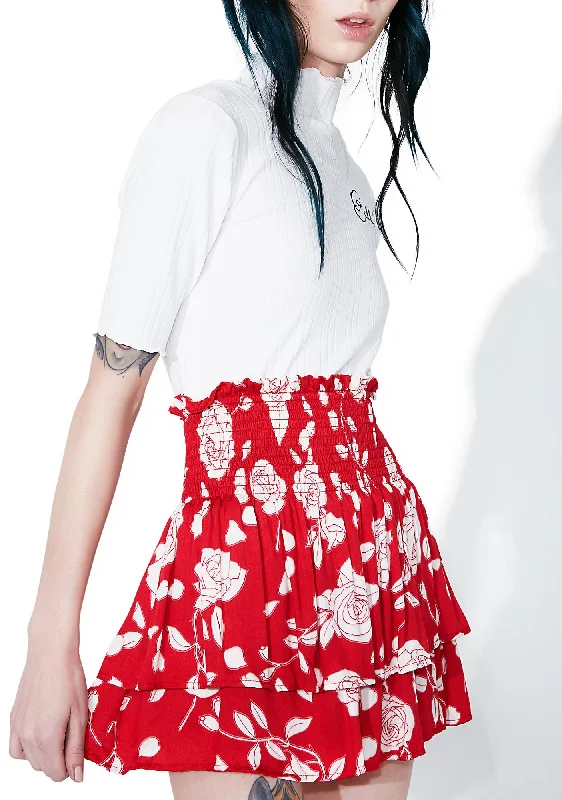 Women's Garments Enchanted Rose Mini Skirt