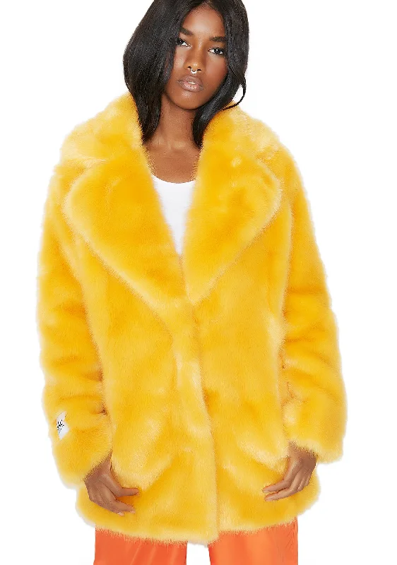 Women's Clothes And Apparel Sets Heather Fuzzy Faux Fur Coat