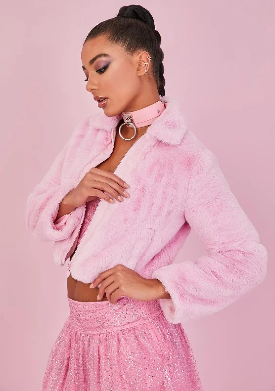 Comfortable Lounge Clothing Sweet Cupid's Fool Faux Fur Jacket