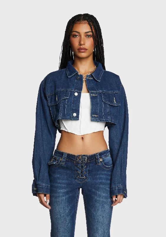 Women's Layered Outfit Hall Passes Denim Jacket