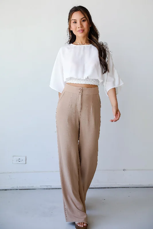 Women's Clothing For Outdoor Events FINAL SALE - Effortless Intention Mocha Trouser Pants