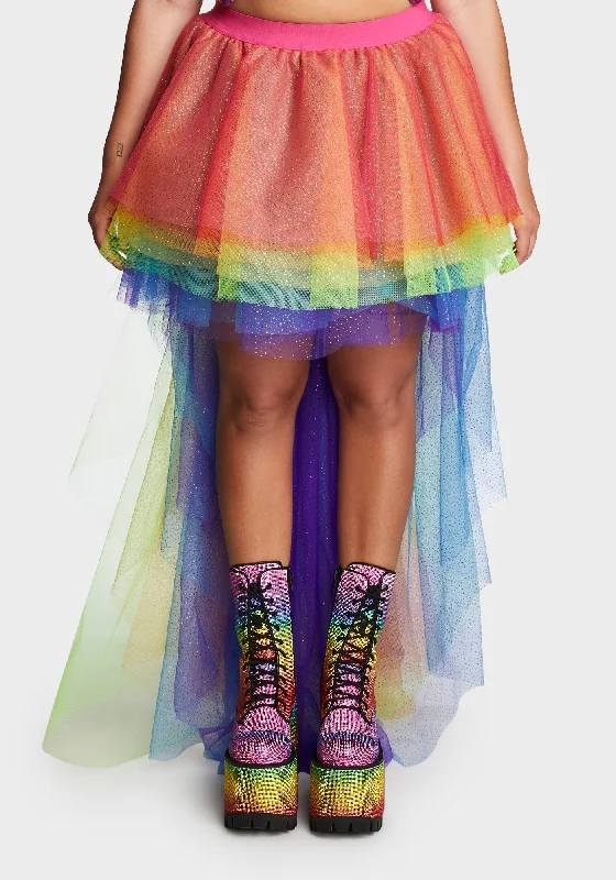 Timeless Women's Clothes Plus Nymph Princess Tulle Skirt - Rainbow Glitter