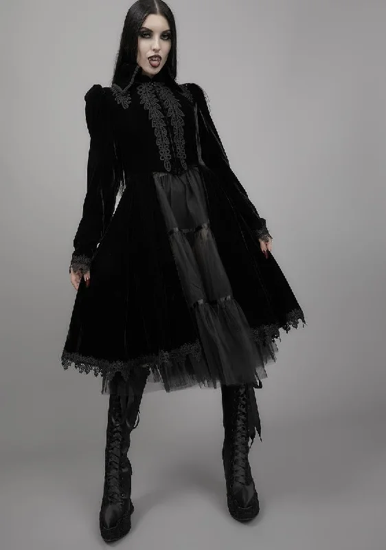 Women's Evening Attire From The Shadows Velvet Coat