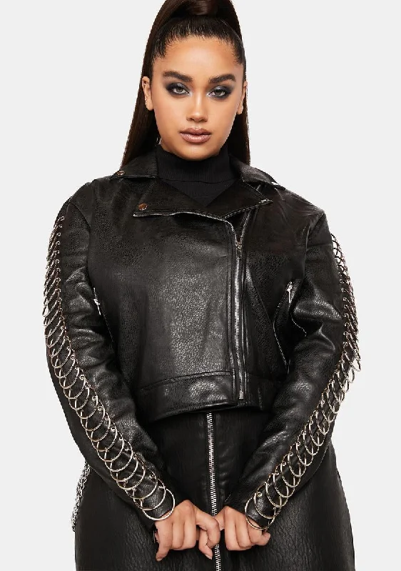 Women's Activewear Apparel Plus Ringo Leather Jacket