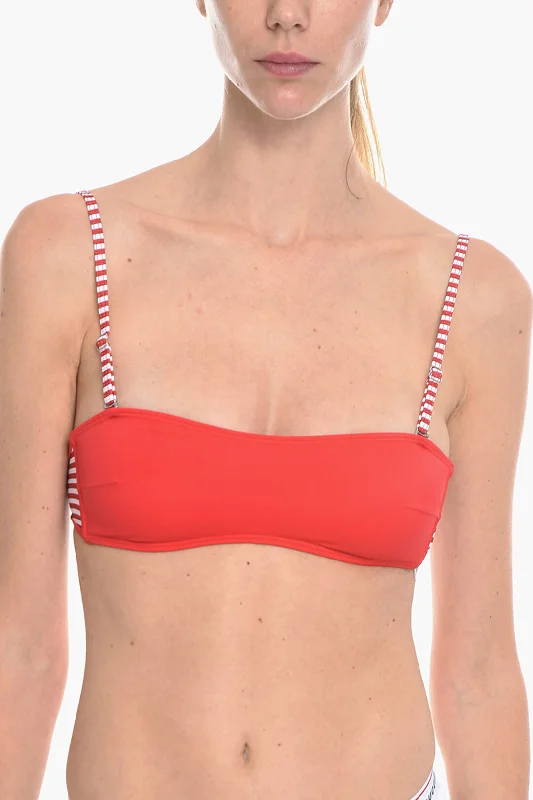 Women's Outerwear Attire Diesel Striped Details BFB-DOLYS Bandeau Bikini Top