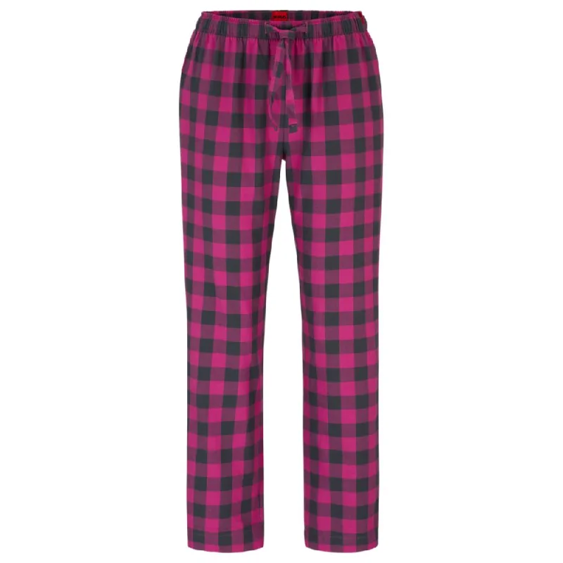 Modern Women's Outfit Drawstring pajama bottoms in checked cotton flannel