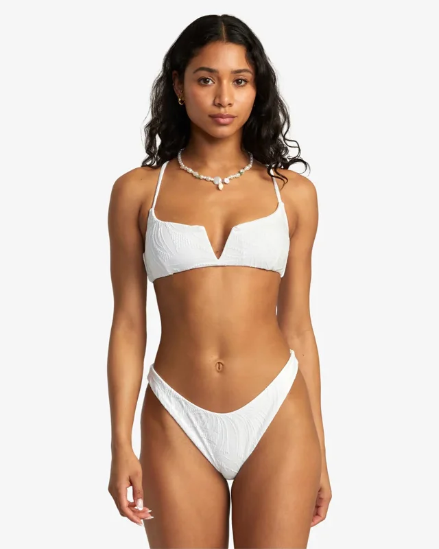 Women's Romantic Outfit Palm Grooves V Wire Crossback Bikini Top