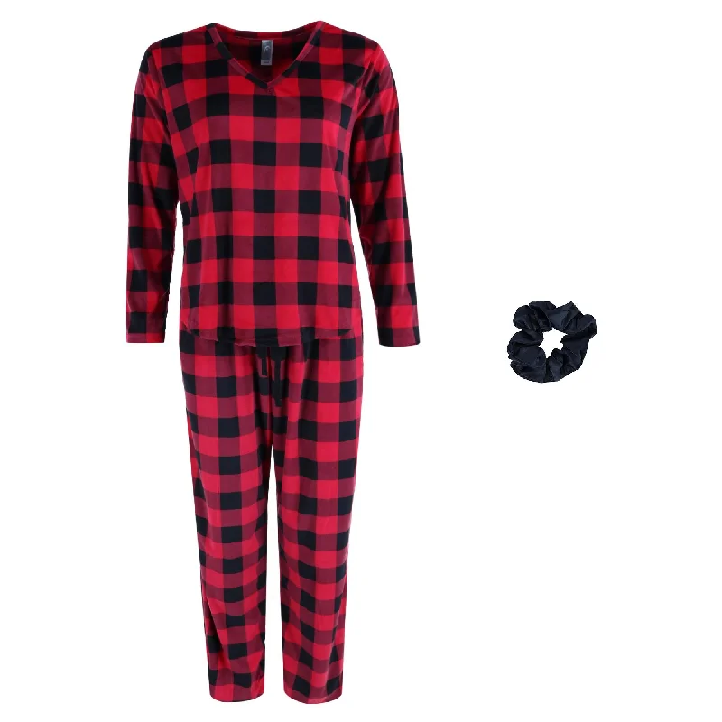 Women's Vacation Attire Women's Buffalo Plaid Pajama Sleep Set