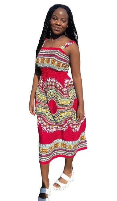 Women's Seasonal Clothing African Spaghetti Strap Maxi Dress