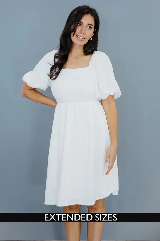 Women's Casual Wear Outfit The Bailey Midi Dress in White FINAL SALE