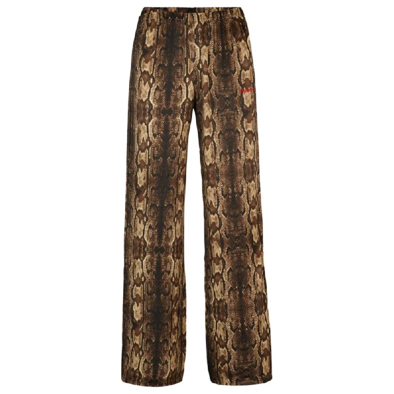 Women's Date Night Outfit Pajama bottoms in satin with snake print