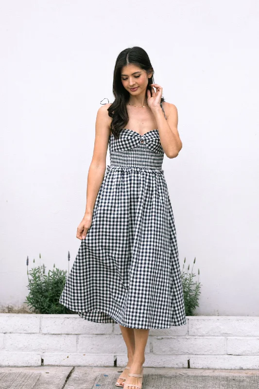 Women's Holiday Clothing Janice Gingham Midi Dress