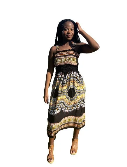 Women's Trendy Clothing African Spaghetti Strap Maxi Dress