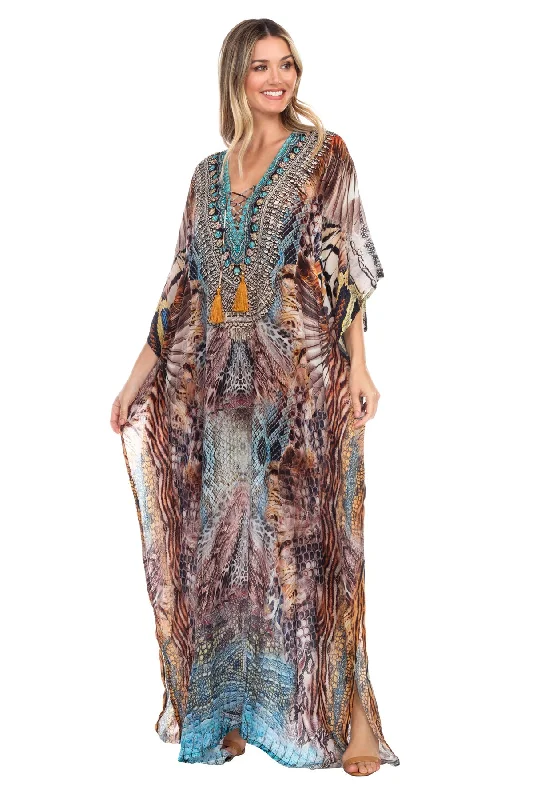 Women's Clothes And Garments Deja Long Lace Up Kaftan