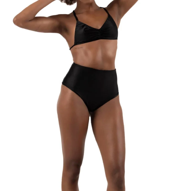 Women's Elegant Garments Hot Pants Bikini Bottom In Black