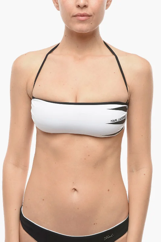 Women's Vintage Attire Karl Lagerfeld Bandeau Bikini Top with Contrasting Trim