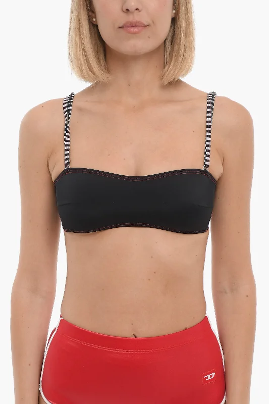 Women's Casual Attire Diesel Bandeau Bikini Top with Striped Straps