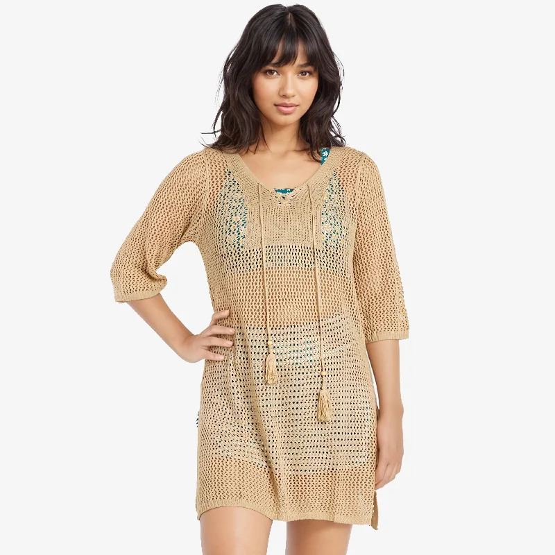 Women's Tailored Outfit Women's Crochet Beach Cover Up Dress