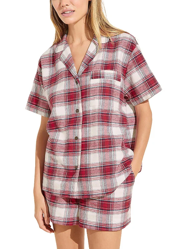 Charming Everyday Clothing For Women Womens Flannel Plaid Short Set