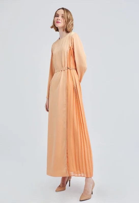 Comfortable Lounge Clothing Side Panel Hidden Pleat Maxi Dress