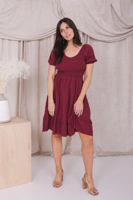 Women's Transitional Garments The Lennon Midi Dress in Pomegranate FINAL SALE