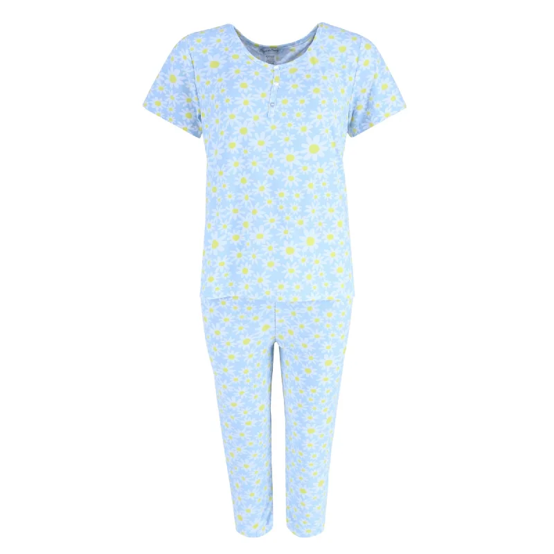 Women's Chic Outfit Women's Tiny Daisy Capri Pajama Set