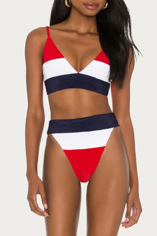 Women's Fashionable Clothing Sets Alexis Bikini Bottom In Red/white/blue