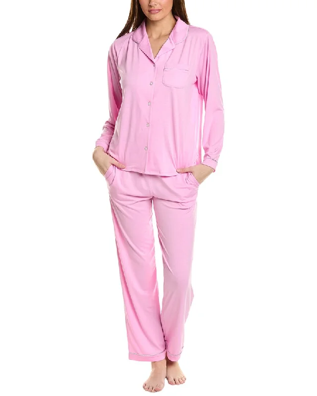 Women's Casual Clothing For Lounging Flora by Flora Nikrooz 2pc Solid Knit Notch Collar Pajama Set