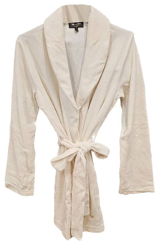 Women's Outerwear Apparel Women's Velour Wrap Belted Lounge Robe In Angel