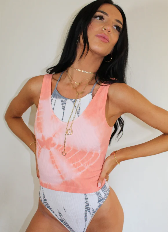 Sustainable Women's Clothing Coral Chakra Tie Dye Crop Top