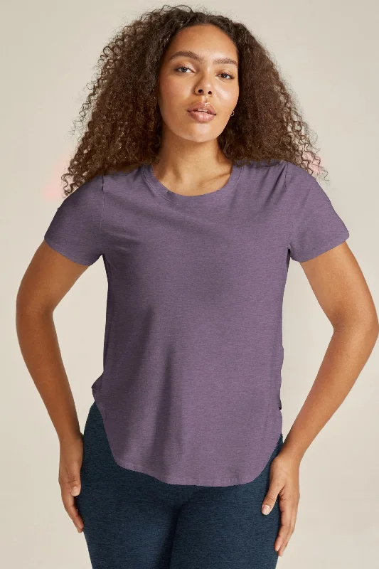 Comfortable Garments For Women Featherweight Spacedye On The Down Low Tee - Purple Haze