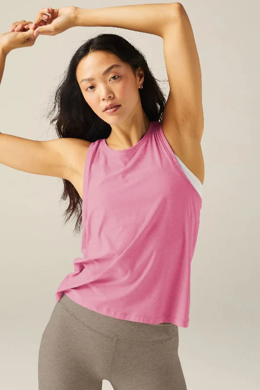 Luxury Women's Clothes ReBalanced Muscle Tank - Pink Bloom