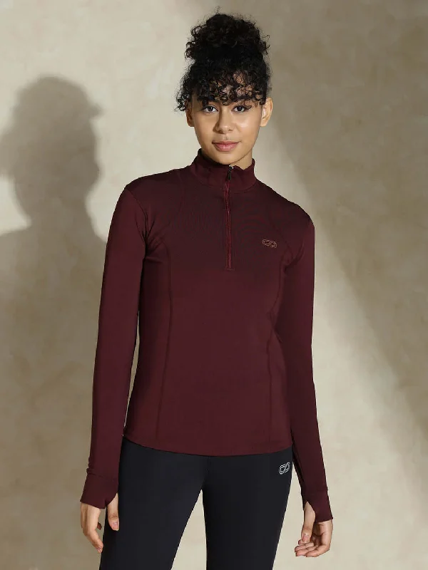 Women's Tailored Outfit Women's Ath Runner Zip Neck Plum