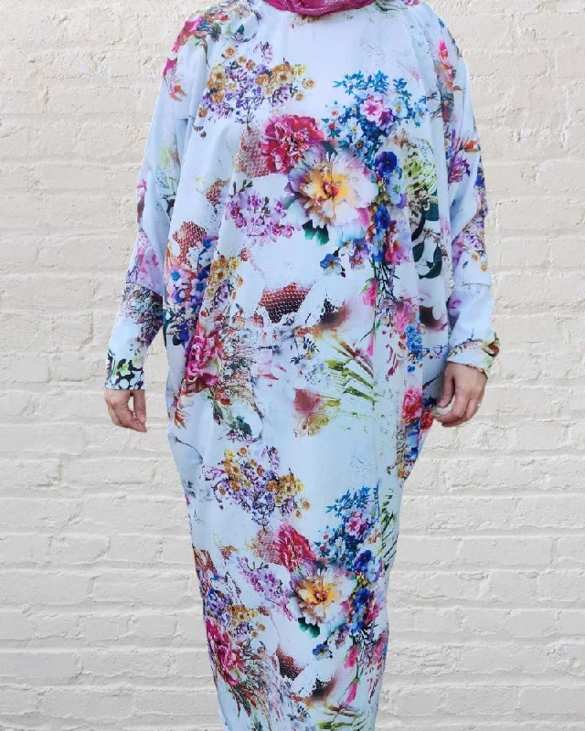 Comfortable Women's Attire Floral Abaya Style Dress